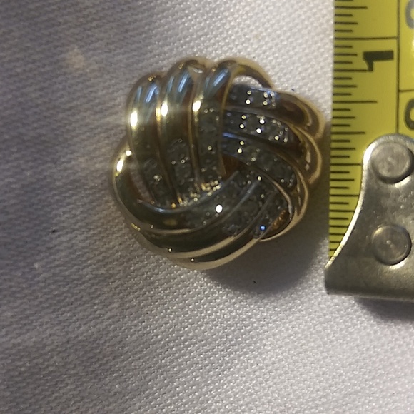 Gorgeous Panetta signed gold tone and rhinestones clip on earrings - Picture 4 of 4